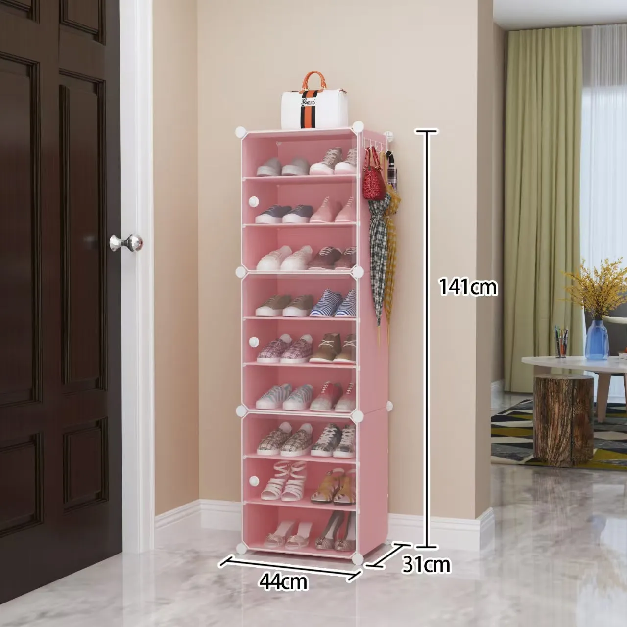 9 portion portable shoe organizer