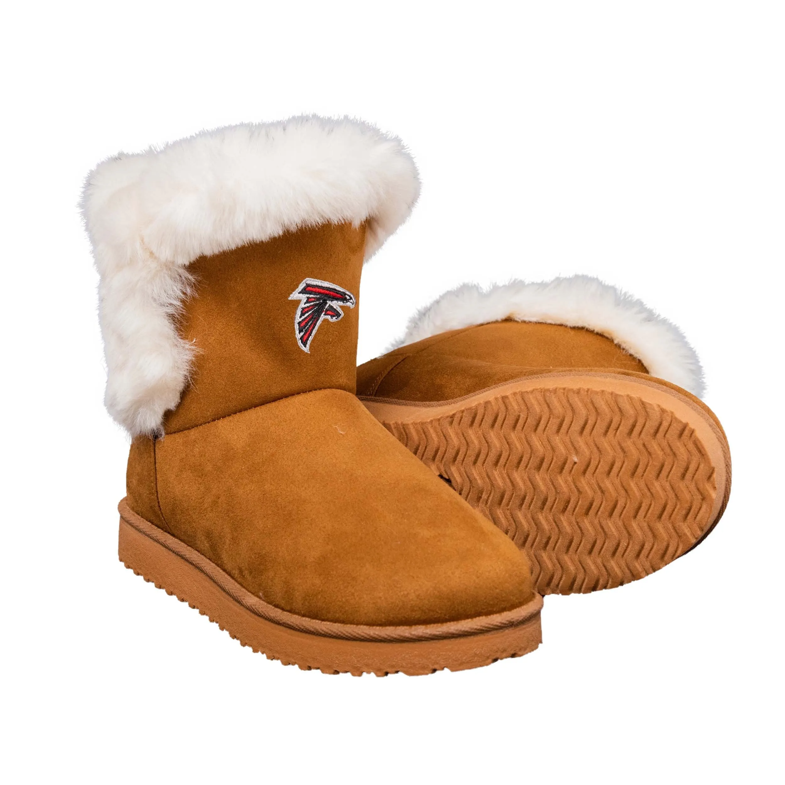 Atlanta Falcons NFL Womens White Fur Boots