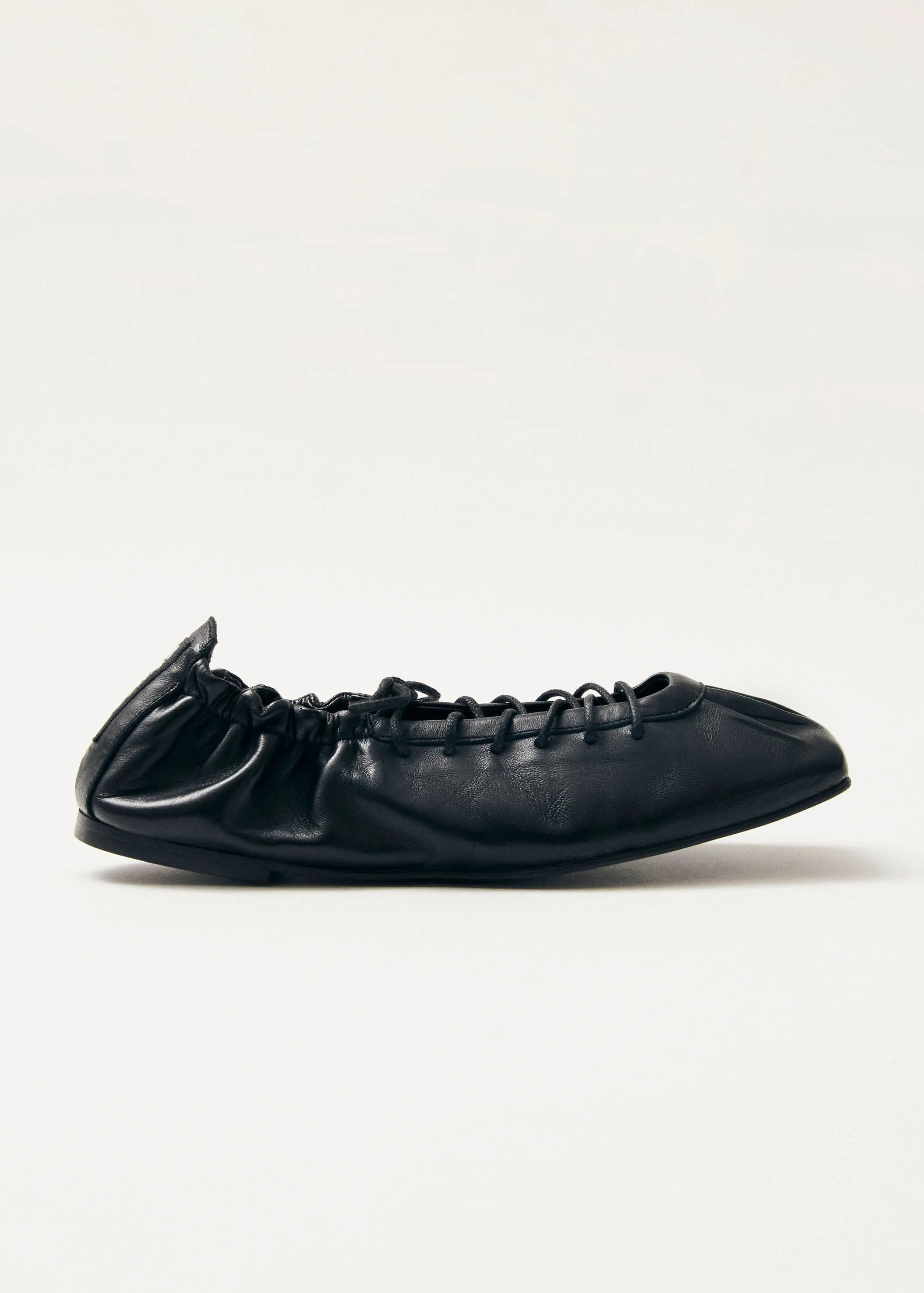 Aureline Black Leather Ballet Flats