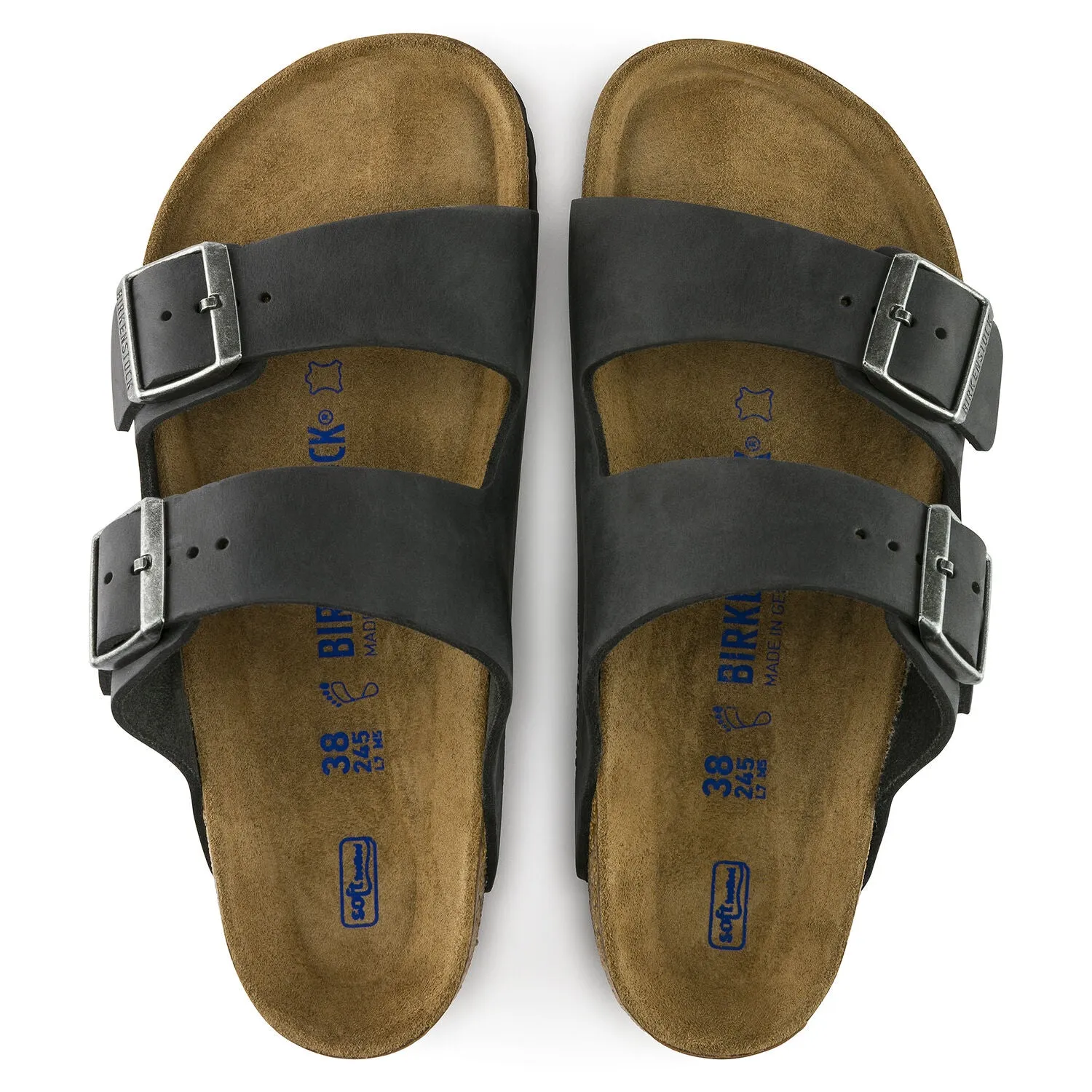 Birkenstock Arizona Black Oiled Soft Footbed Narrow