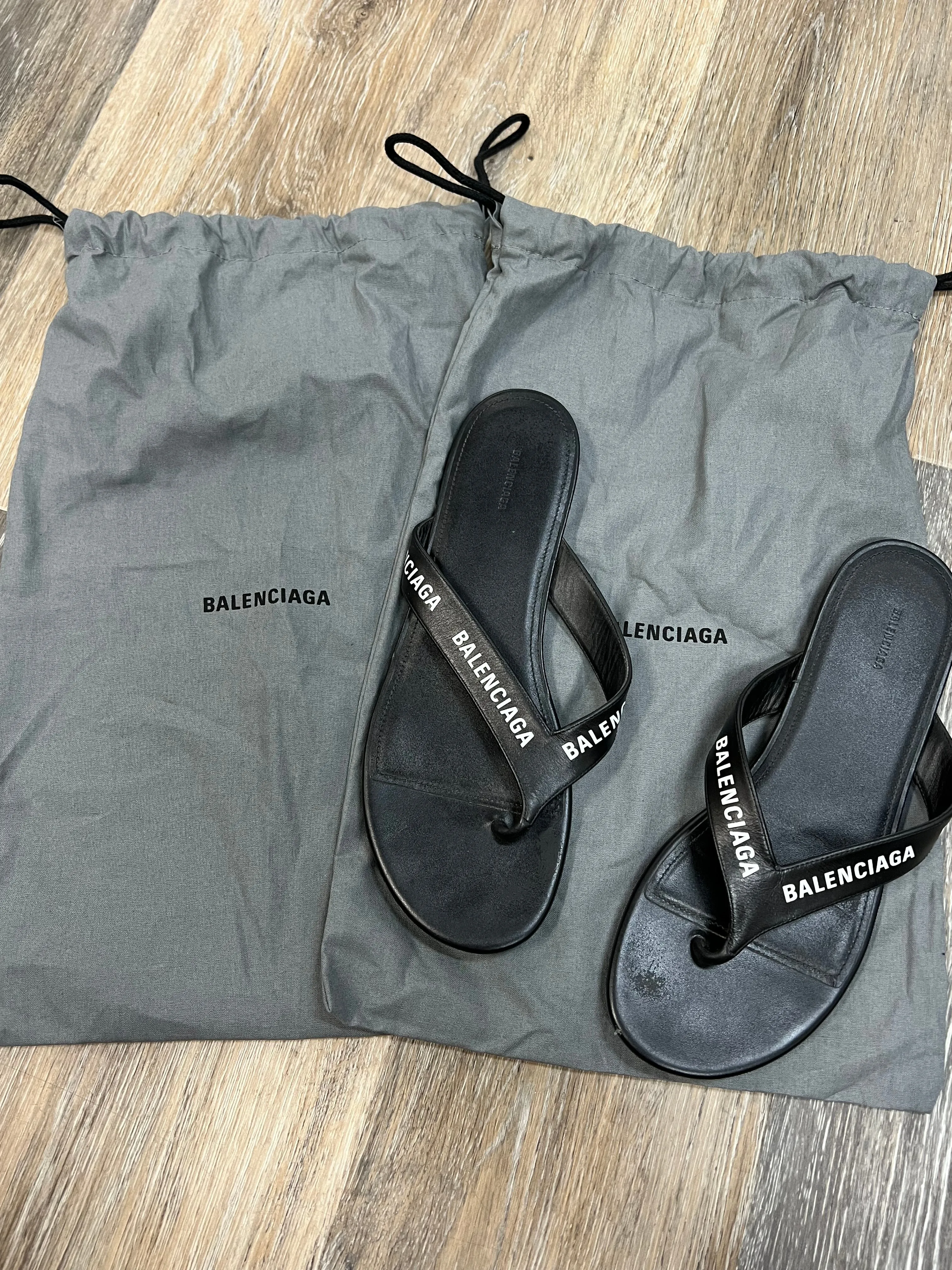 Black Sandals Designer Balenciaga, Size 8/38