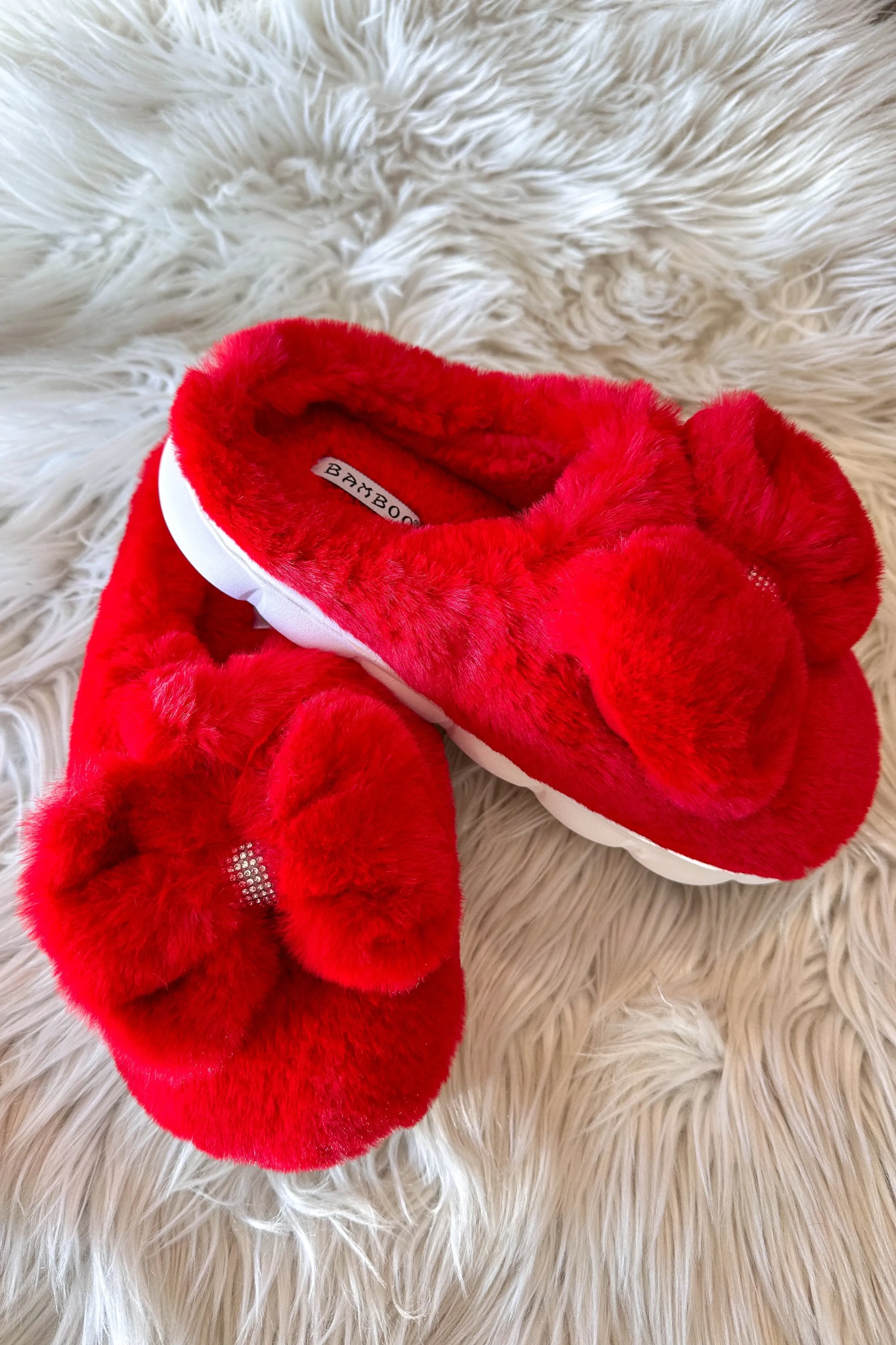 Bling On The Holidays Fur Slippers