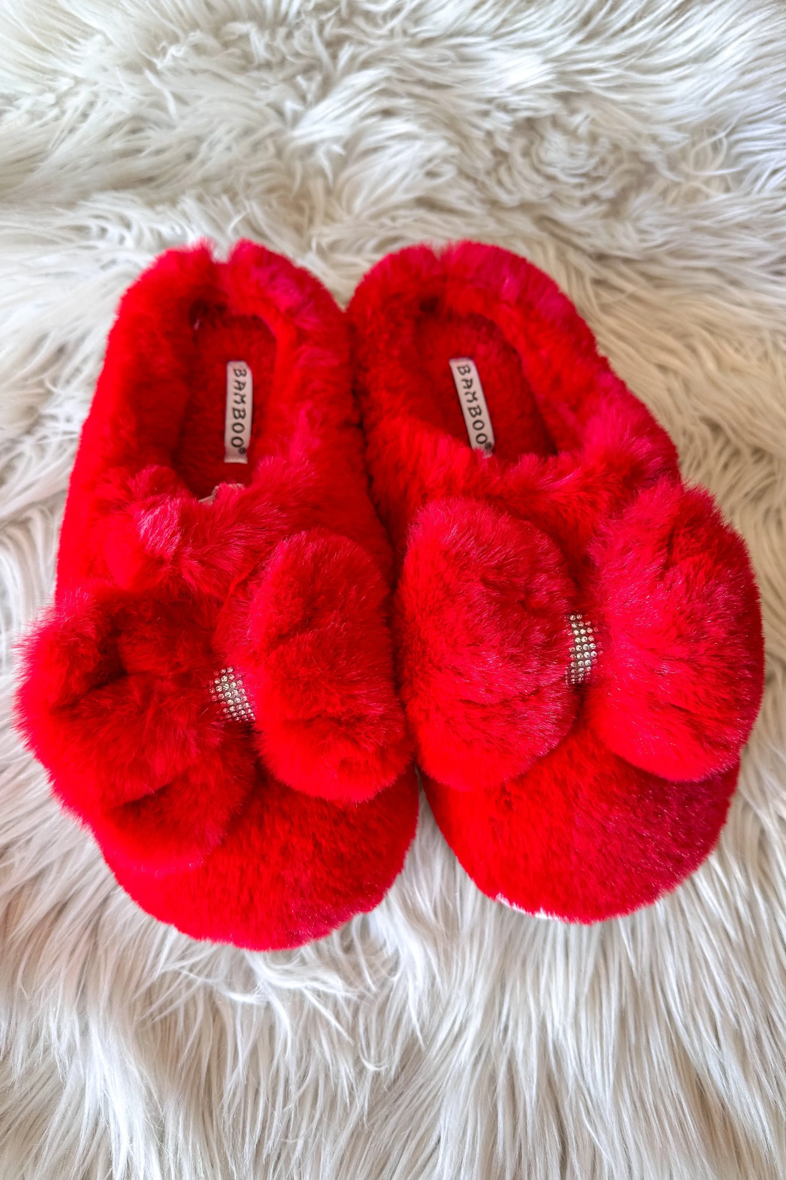 Bling On The Holidays Fur Slippers