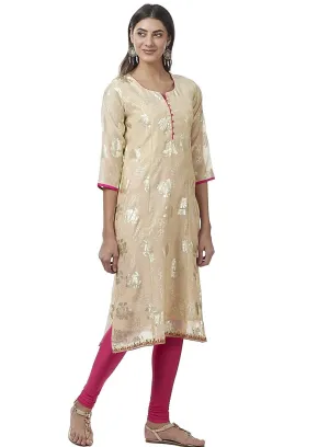 Chanderi Silk Kurta With Liner