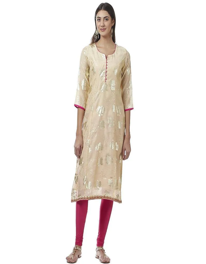 Chanderi Silk Kurta With Liner