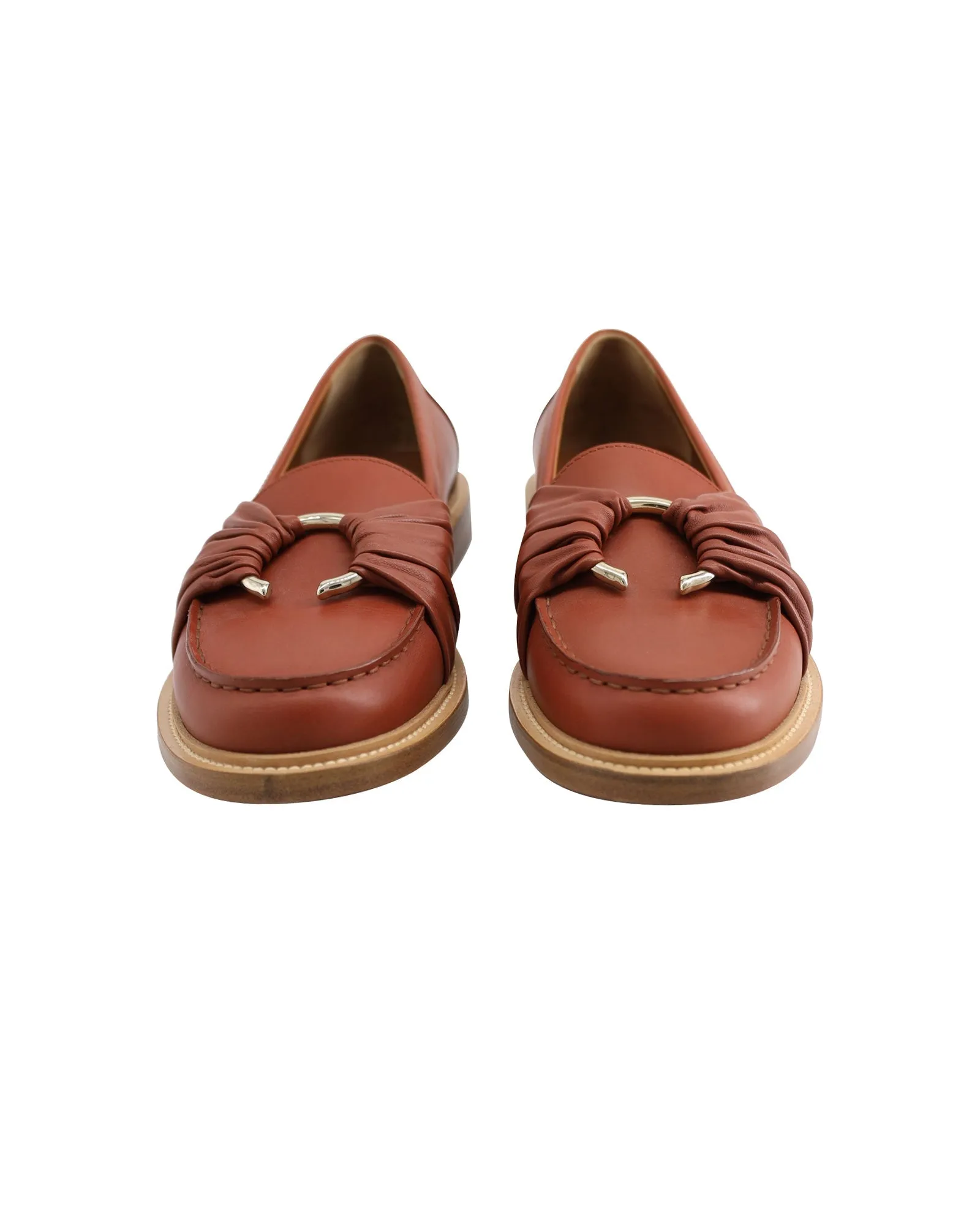 Chloé C Flat Loafers In Brown Leather