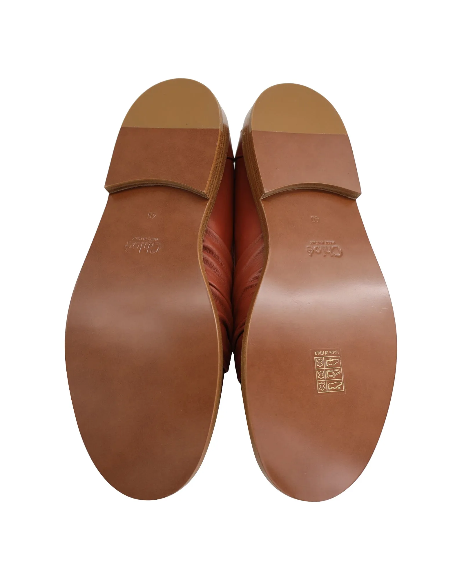 Chloé C Flat Loafers In Brown Leather