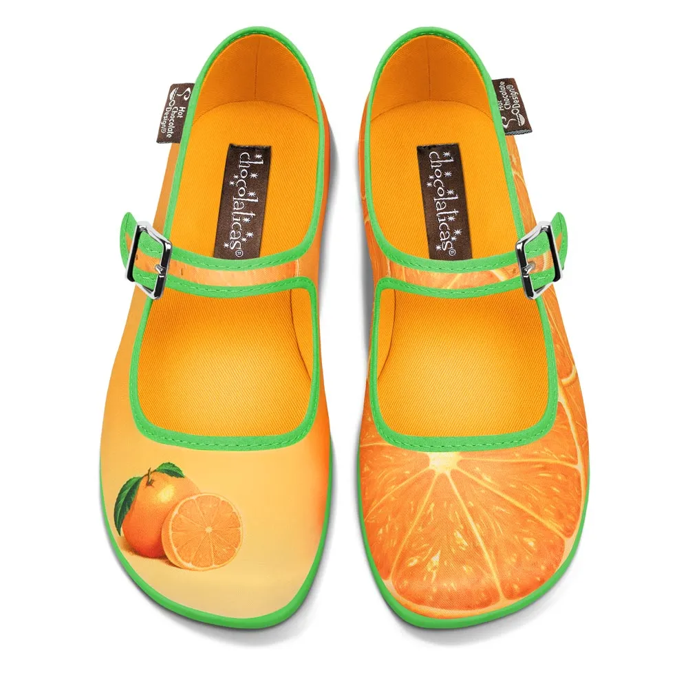 Chocolaticas® Orange Women's Mary Jane Flat