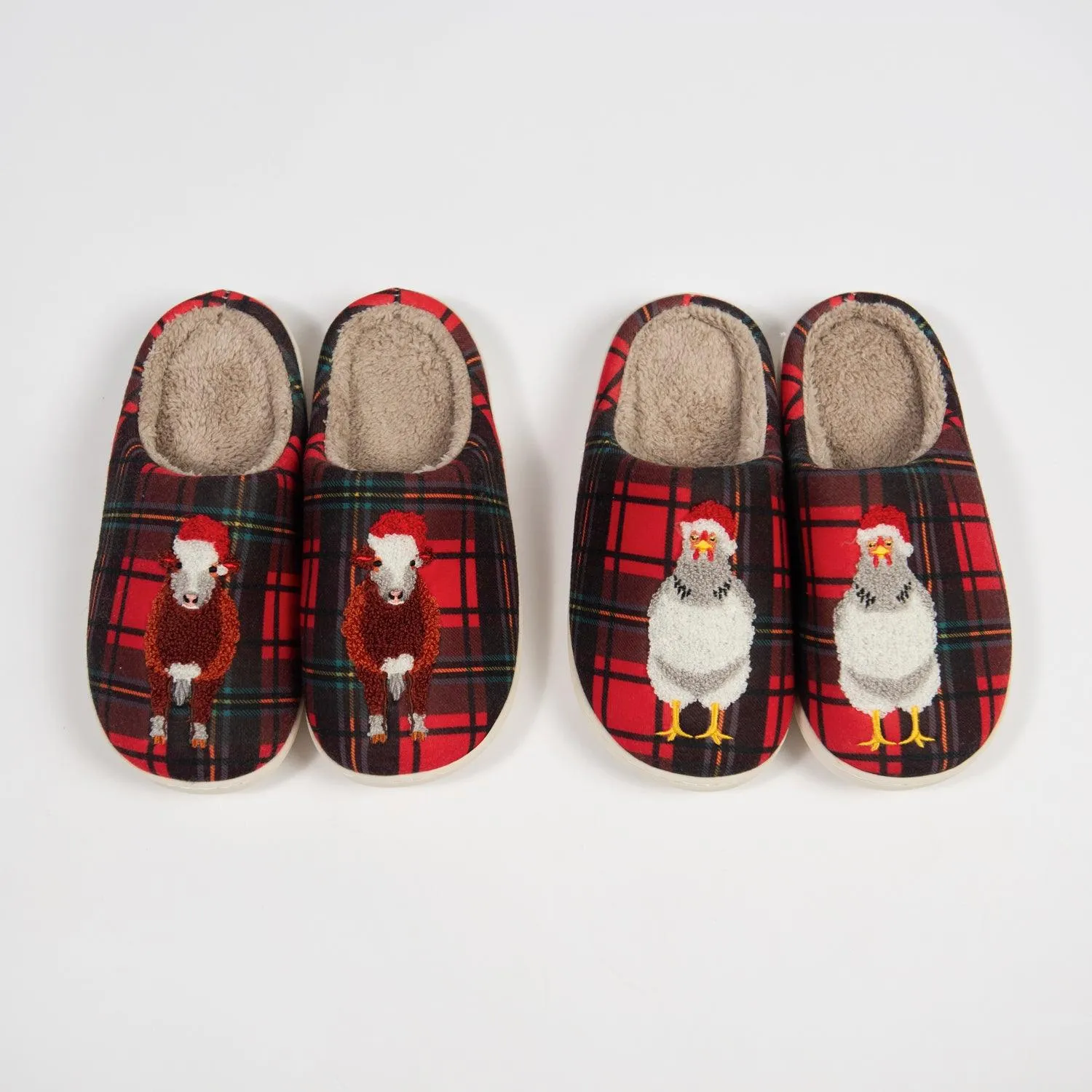 Christmas Cow Slippers - Adult