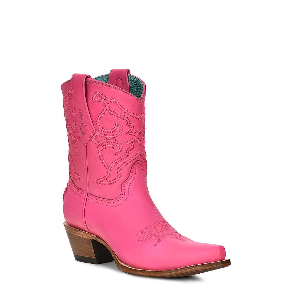 Corral Ladies Embroidery Snip Toe Boots Fuchsia Z5137