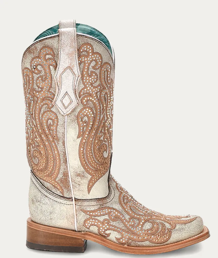 CORRAL LADIES WHITE SQUARE BOOTS STYLE C4094