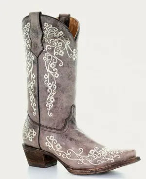 CORRAL TEEN BROWN EMBROIDERY BOOTS STYLE A2773