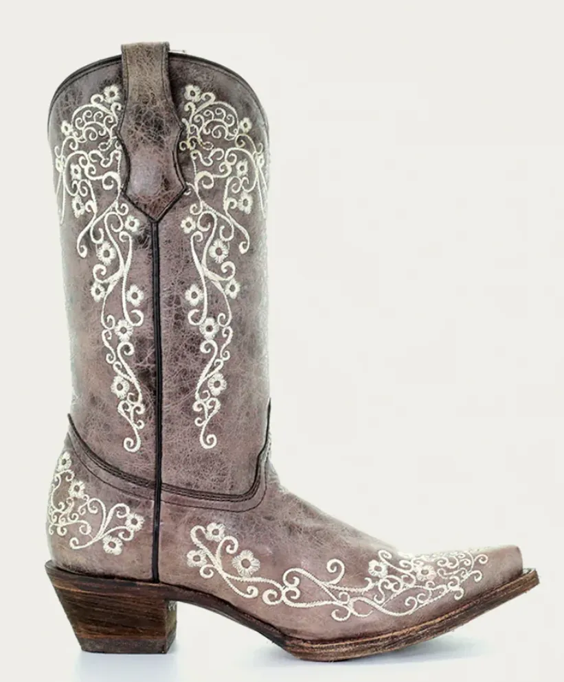 CORRAL TEEN BROWN EMBROIDERY BOOTS STYLE A2773