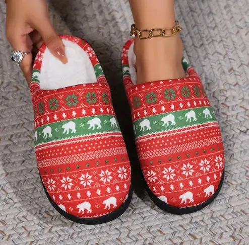 Cozy Christmas-Themed Plush Slippers with Anti-Slip Sole for Ultimate Indoor Comfort