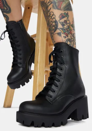 Ella Vegan Leather Lace-Up Boots