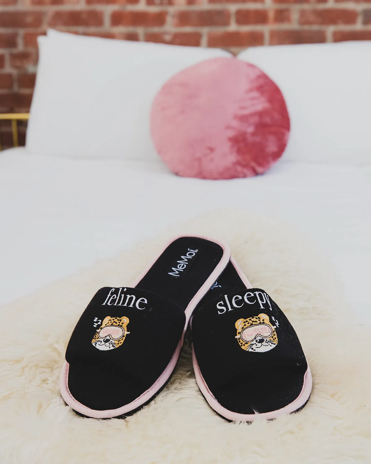 Feline Sleepy Open-Toe Slippers