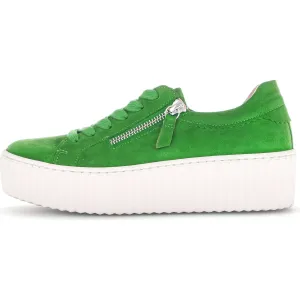 Gabor 43.200.31 Dolly Ladies Green Suede Lace Up Trainers