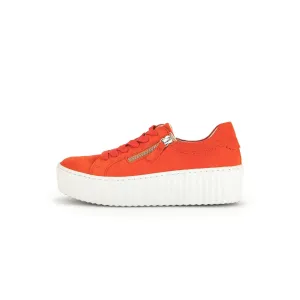 Gabor 43.200.35 Dolly Ladies Orange Suede Lace Up Trainers