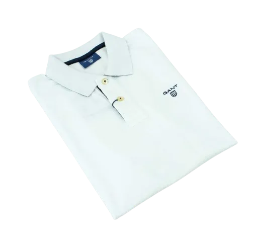 Gant Original SS Pique Contrast Collar White Navy Golfer