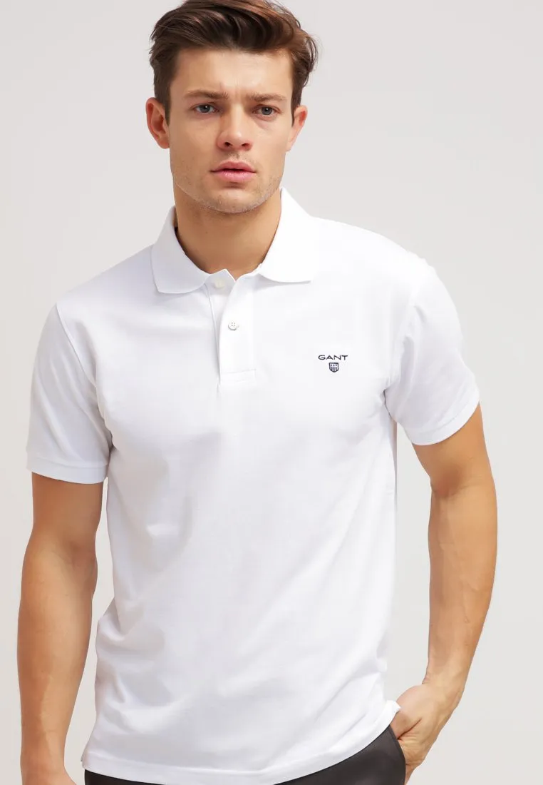 Gant Original SS Pique Contrast Collar White Navy Golfer