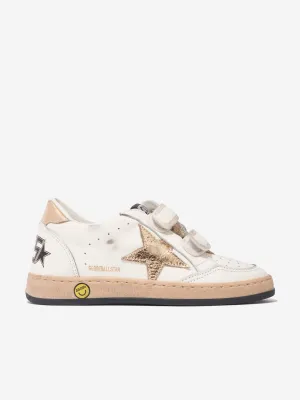 Golden Goose Kids Leather Ballstar Trainers in White