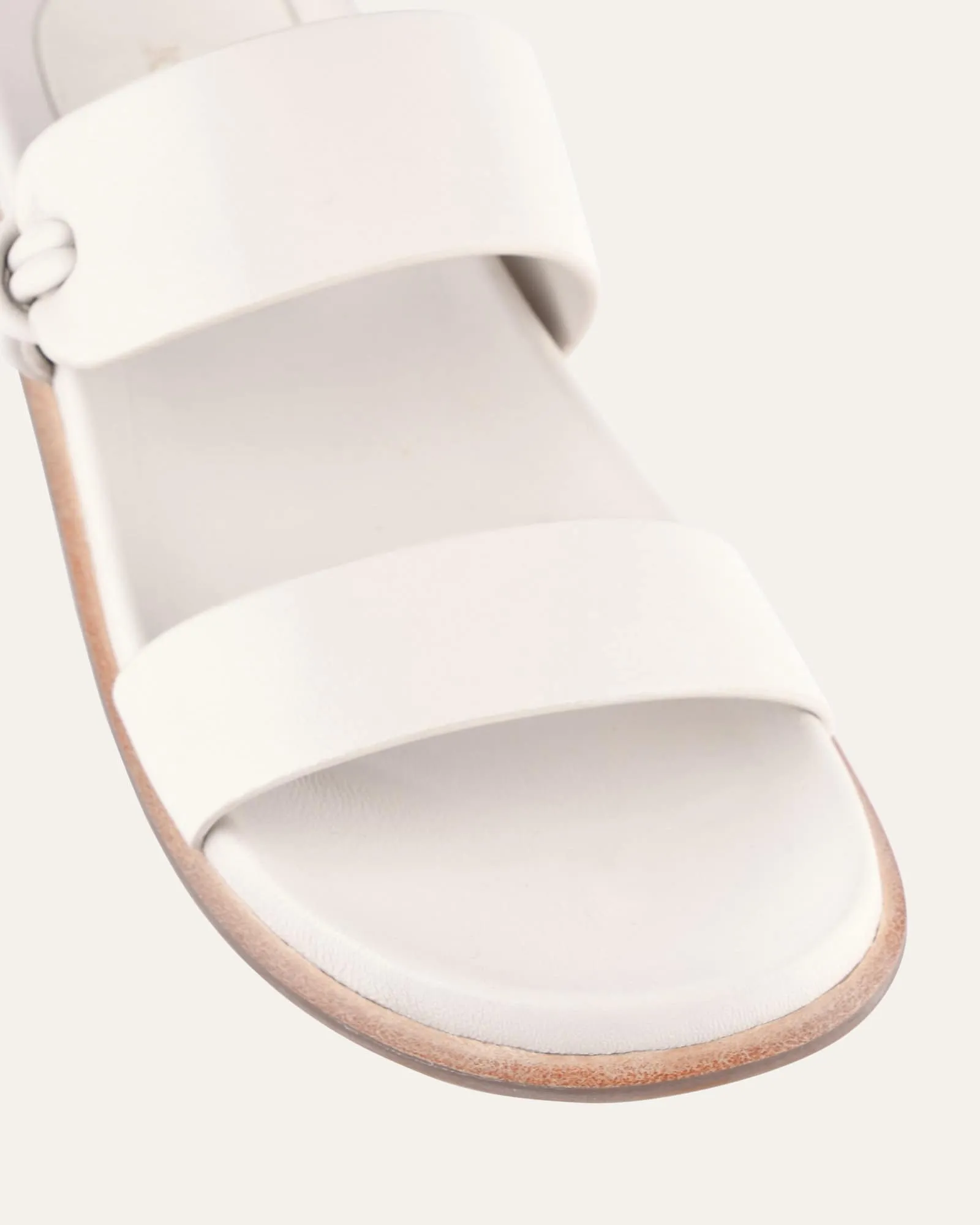 HAYES FLAT SANDALS OFF WHITE LEATHER