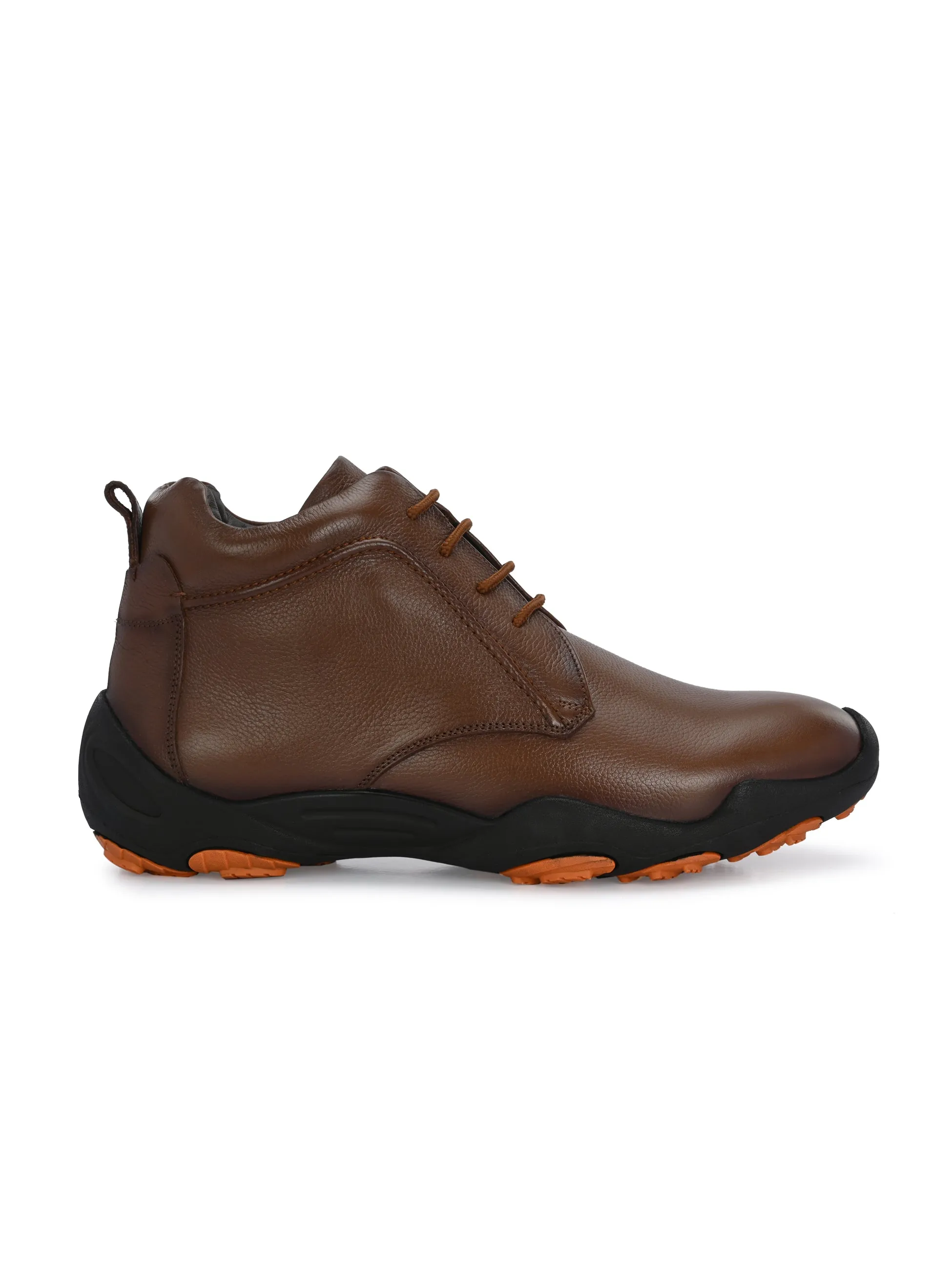 HITZG_51-Men's Tan Leather Casual Boots