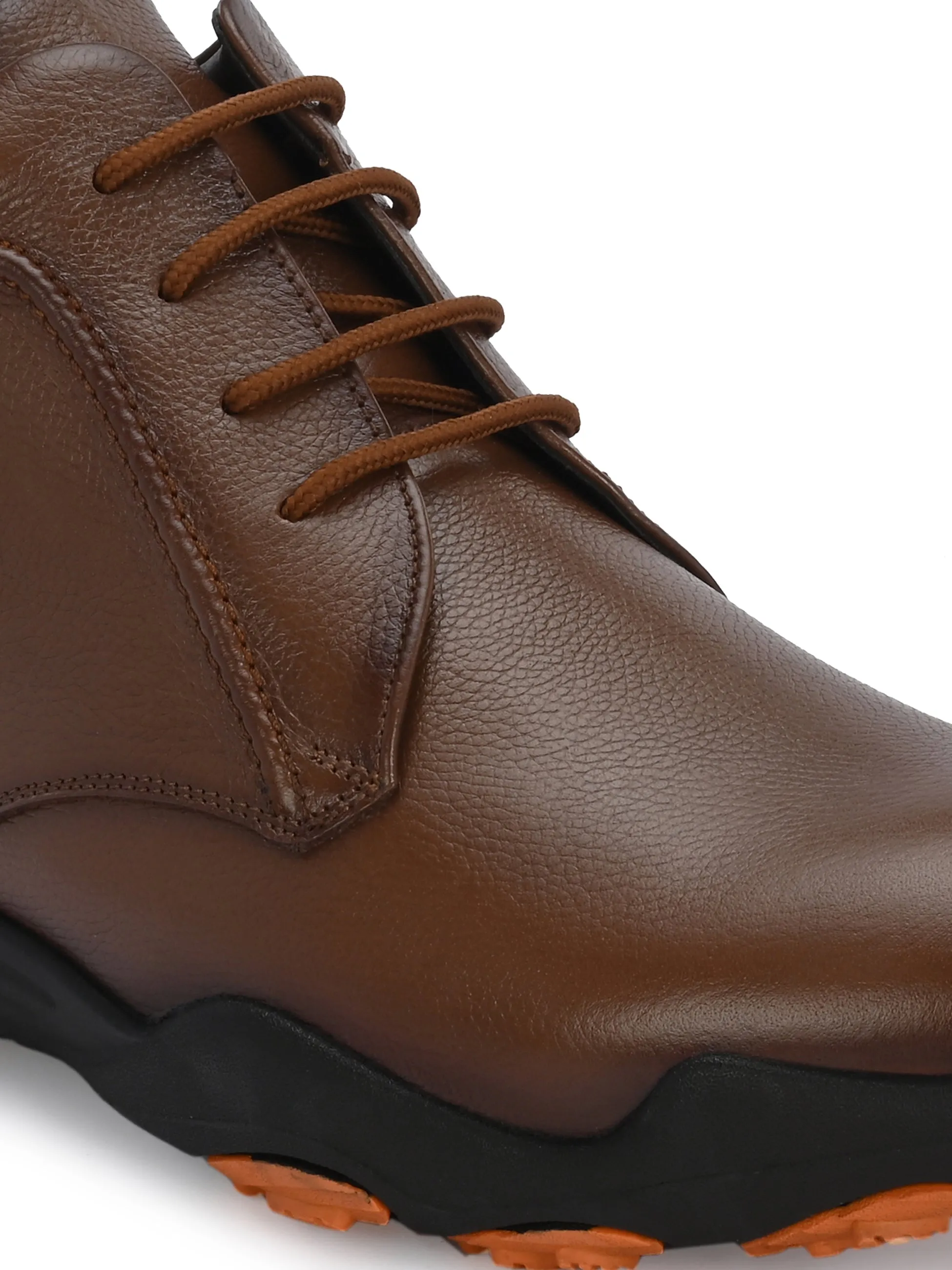 HITZG_51-Men's Tan Leather Casual Boots