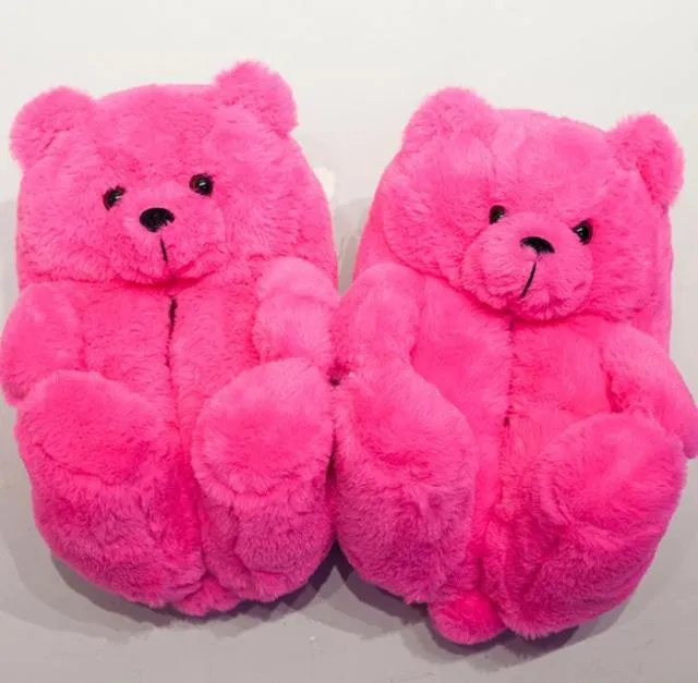 Kawaii Teddy Bear Plush Slippers