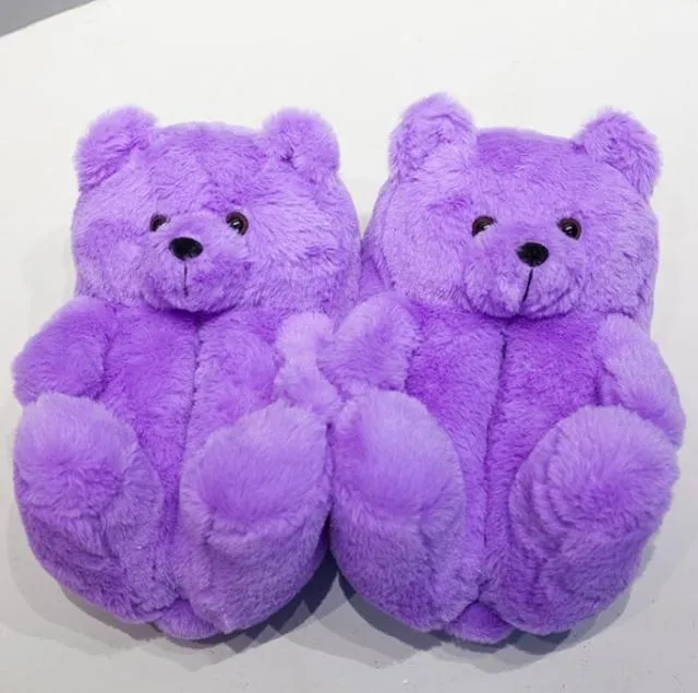 Kawaii Teddy Bear Plush Slippers