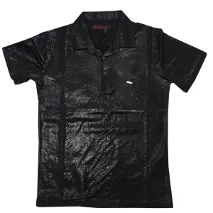 Kingz Snake Leather Black SS Golf Shirt