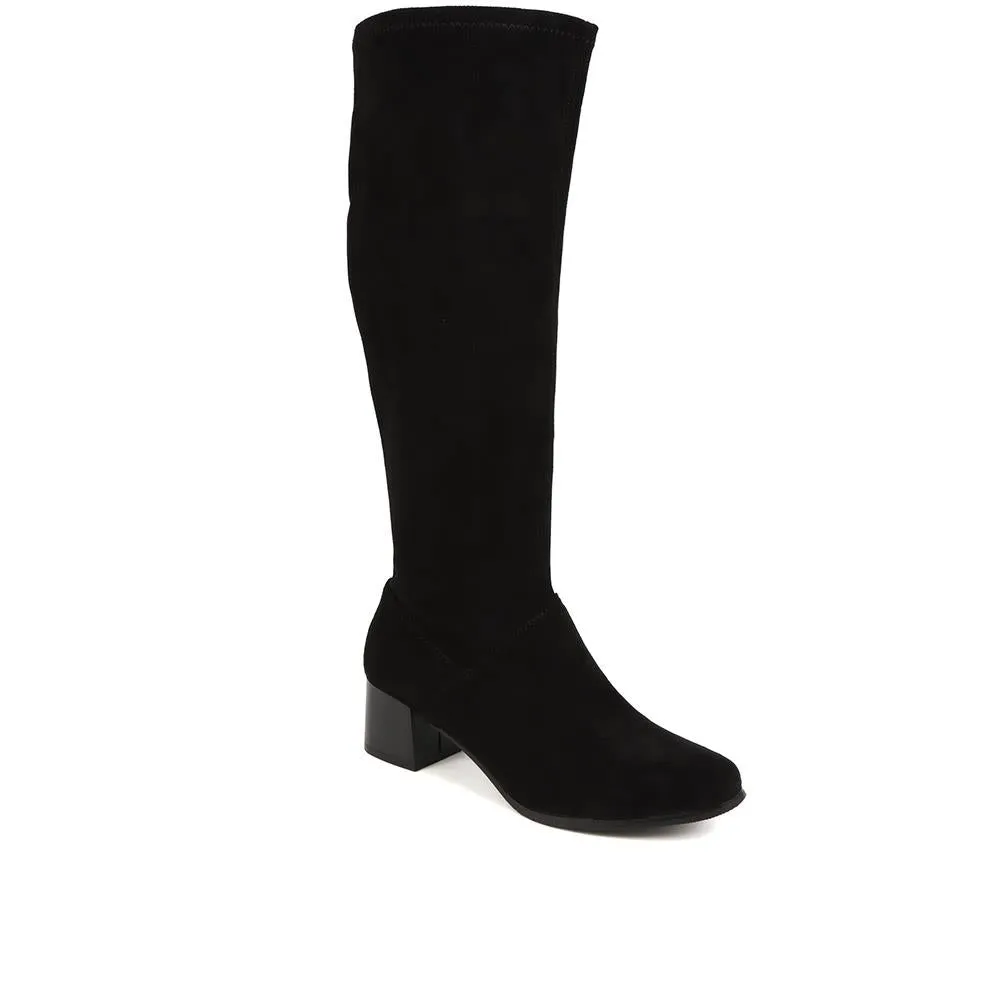 Knee Length Heeled Boots - WBINS38074 / 324 480