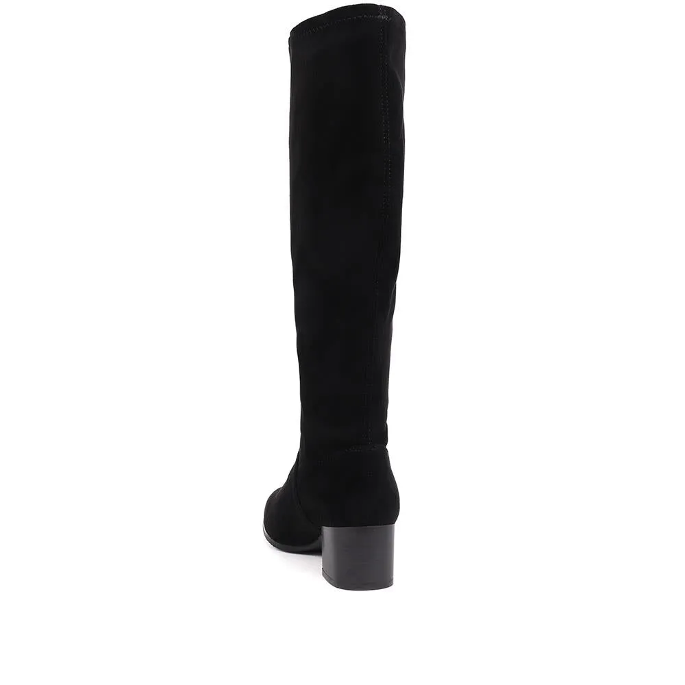 Knee Length Heeled Boots - WBINS38074 / 324 480