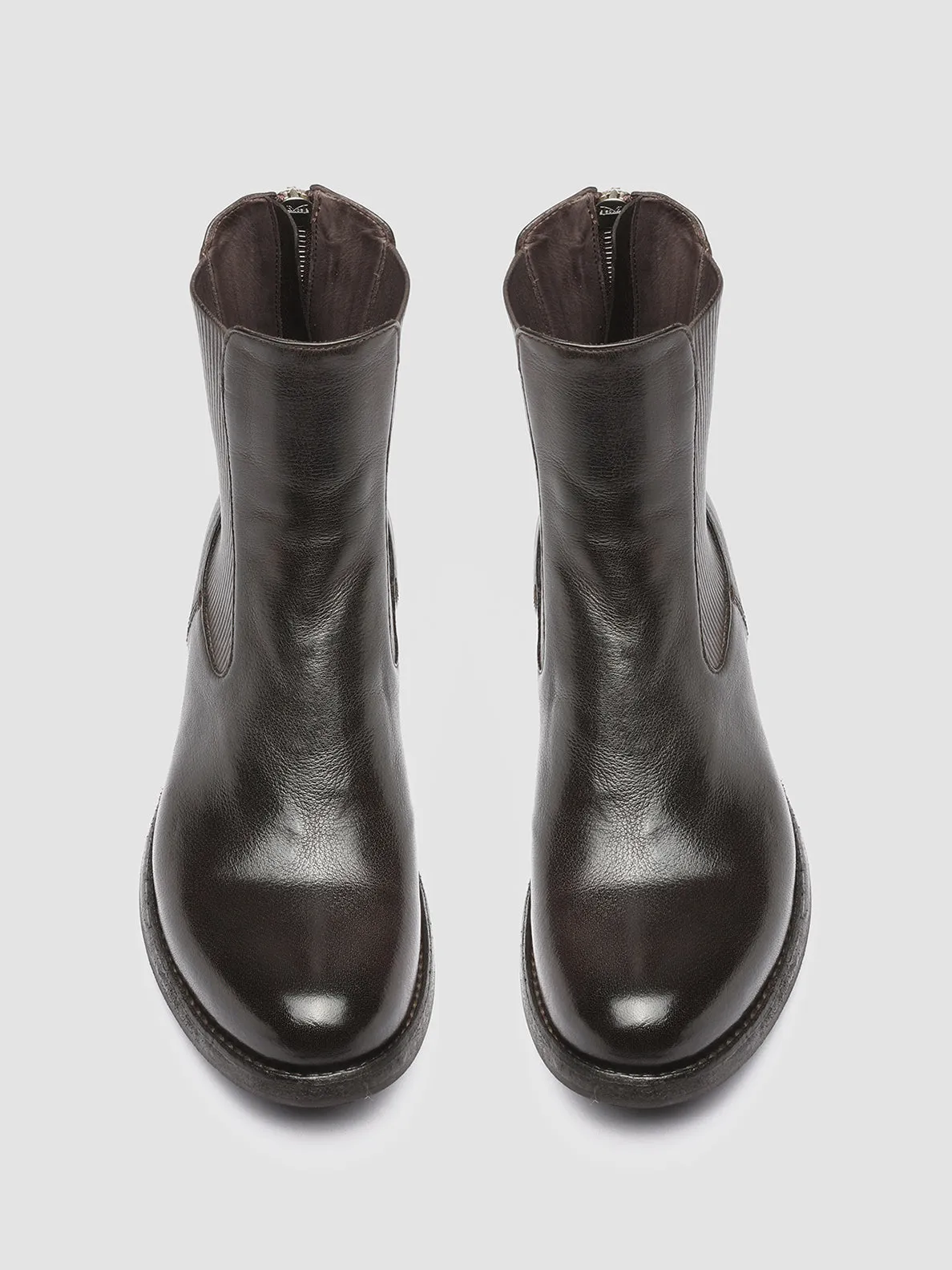 LEGRAND 213 - Brown Zipped Leather Chelsea Boots