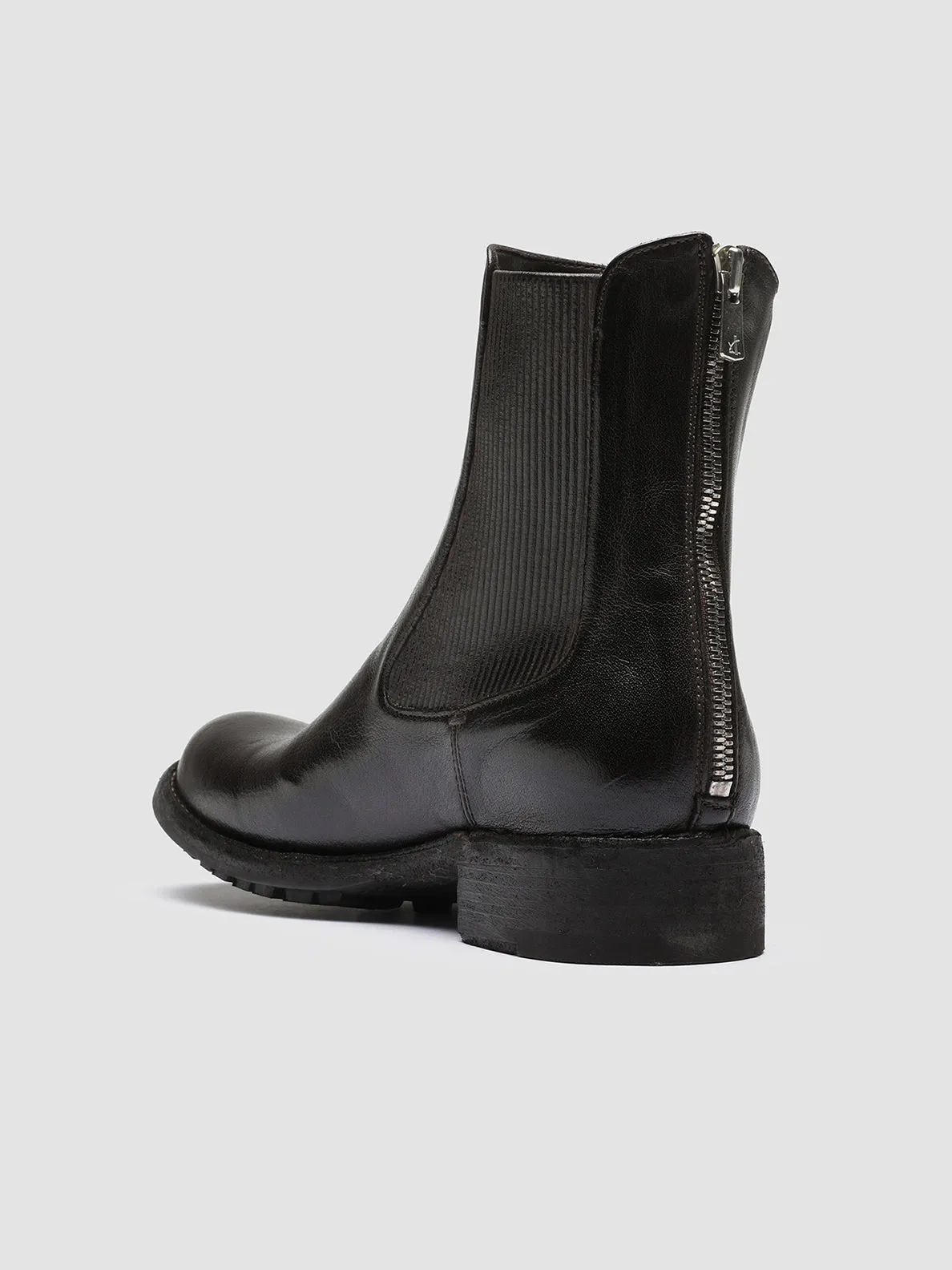 LEGRAND 213 - Brown Zipped Leather Chelsea Boots