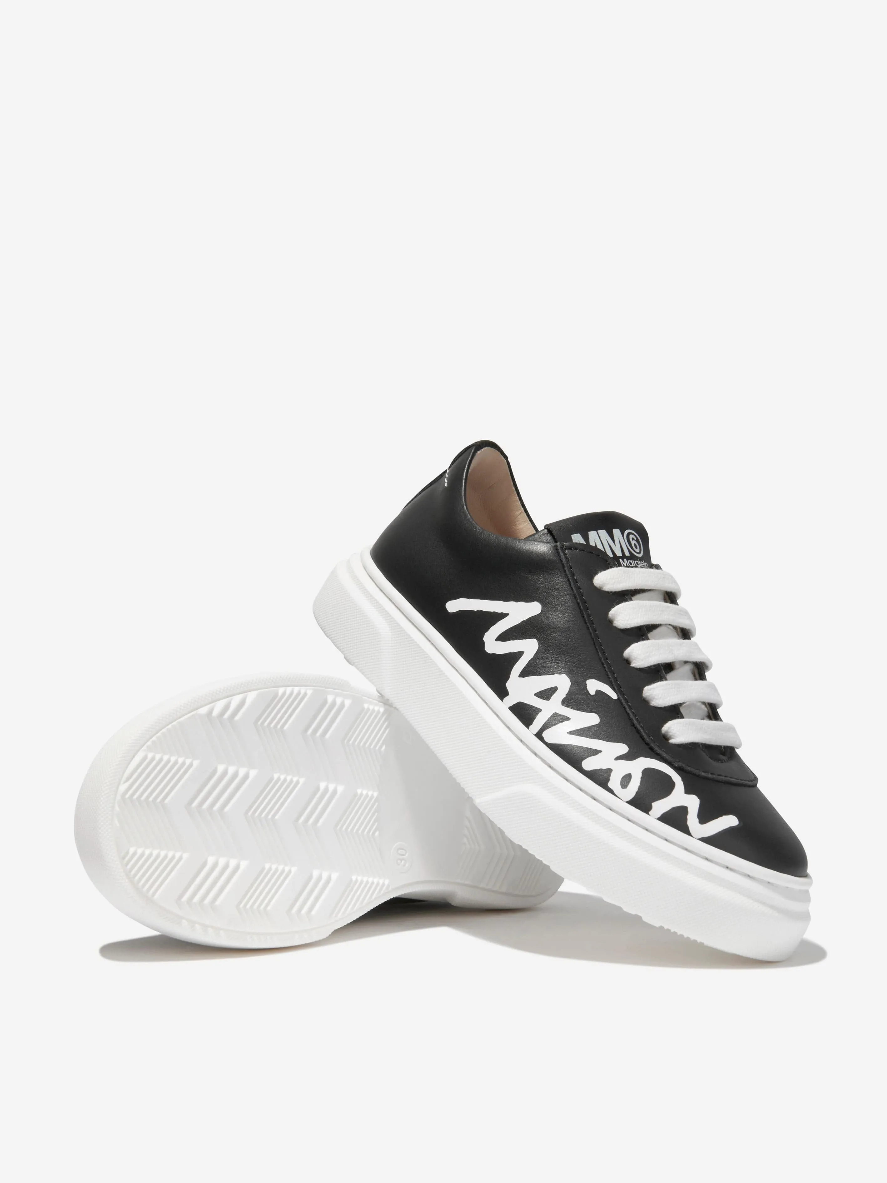 MM6 Maison Margiela Unisex Leather Logo Lace Up Trainers