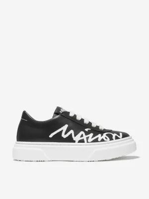 MM6 Maison Margiela Unisex Leather Logo Lace Up Trainers