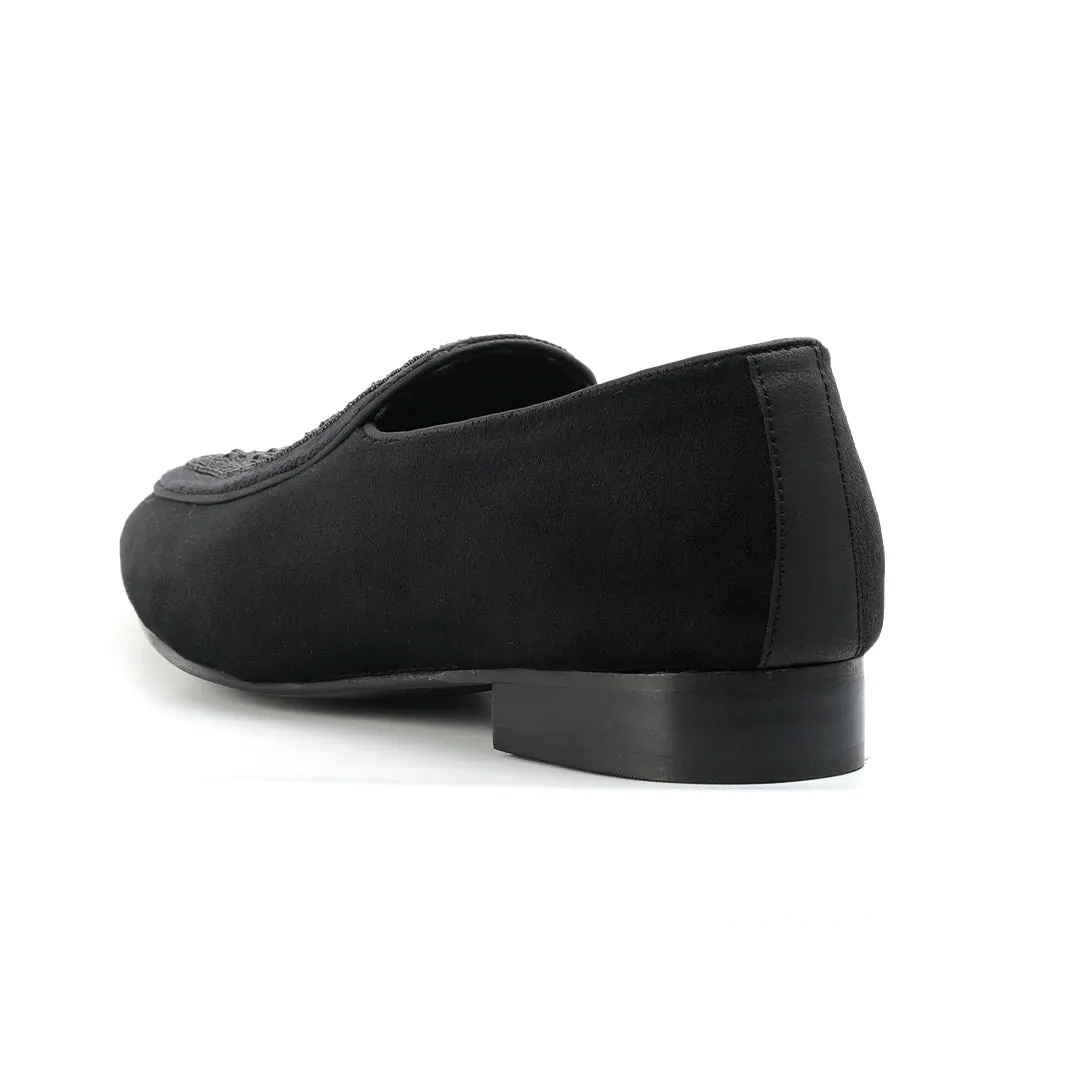 Monkstory Hand-Beaded Slip-ons - Black