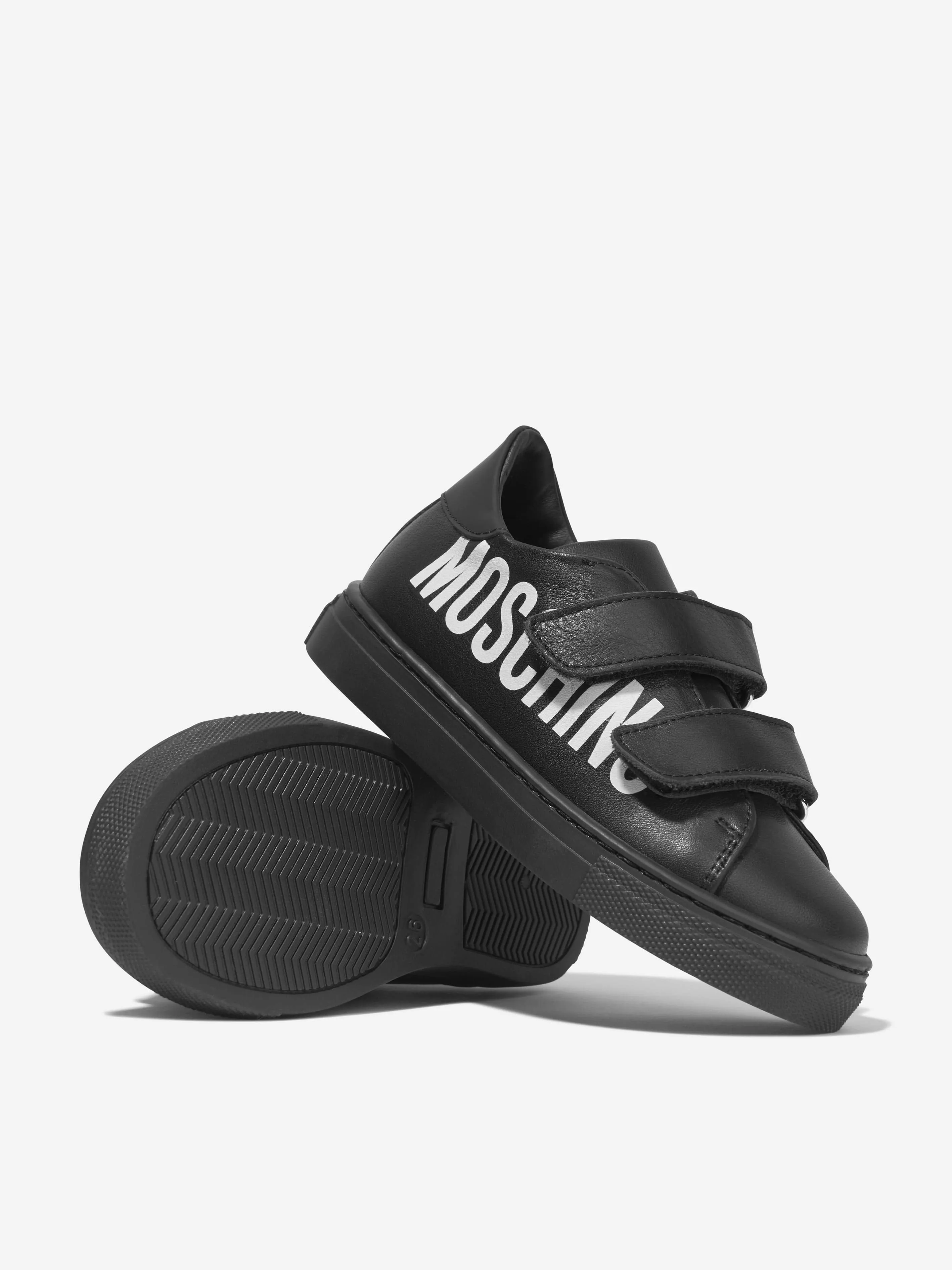 Moschino Kids Leather Maxi Logo Trainers