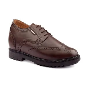 New Stylish Men's 3.5 inch Hidden Height Increasing Luxe Brogue Lace-up Shoes