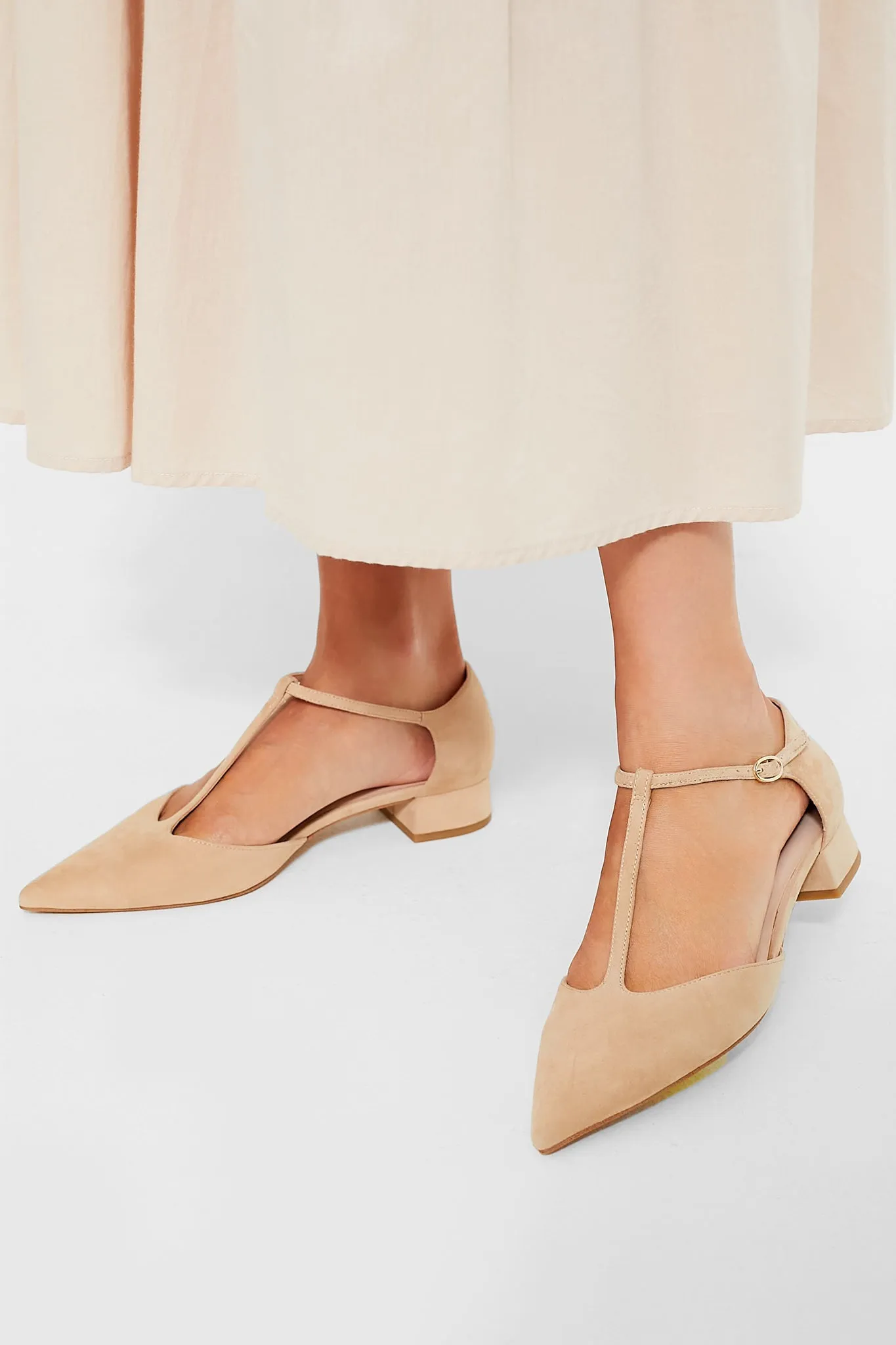 Nude Suede Collins Flats