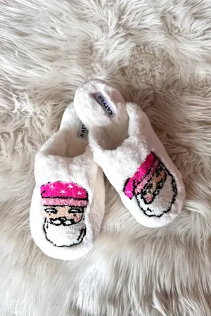 Pink Santa Slippers