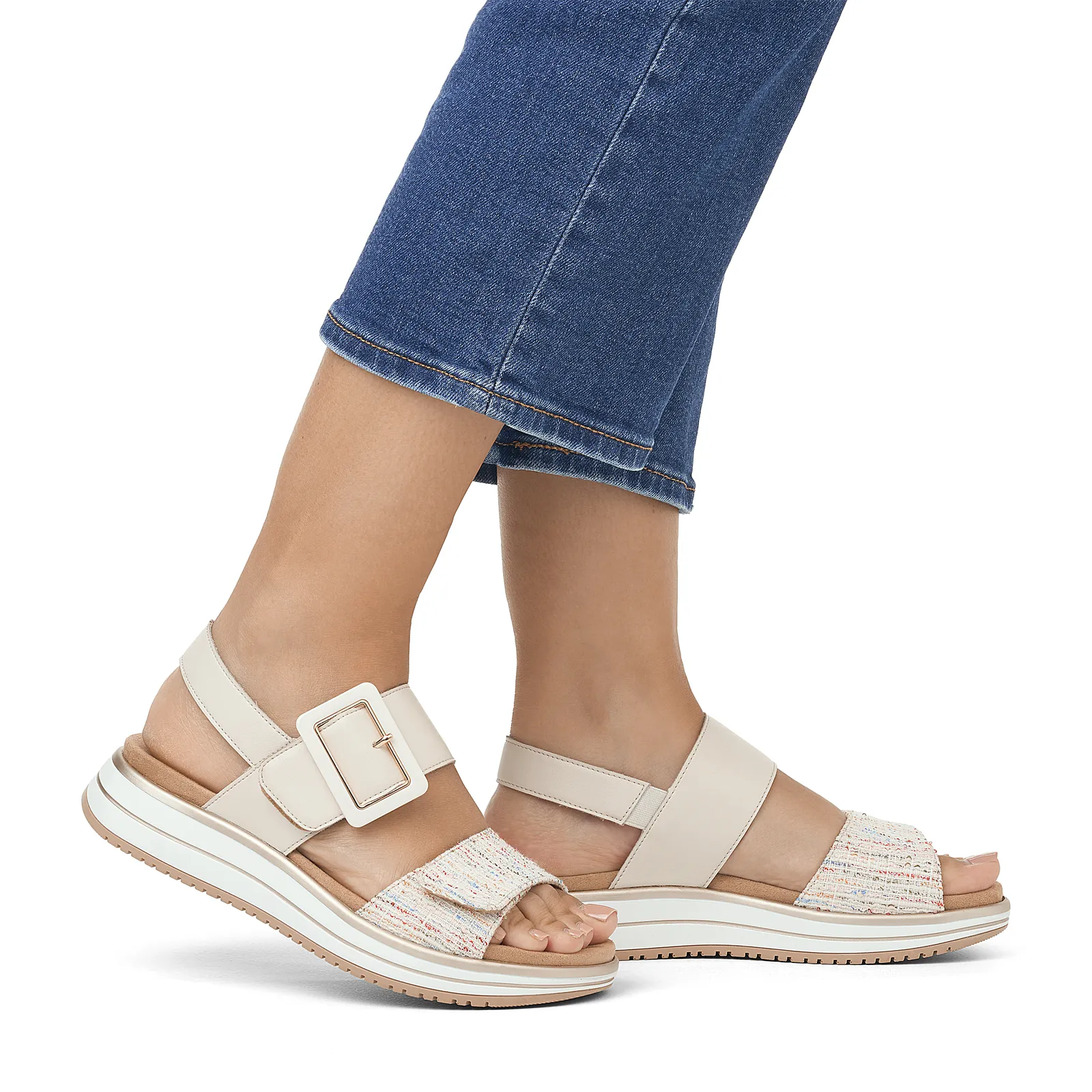 Remonte Jocelyn D1J53 Backstrap Sandal (Women) - Weiss Multi/Porzellan Carpino