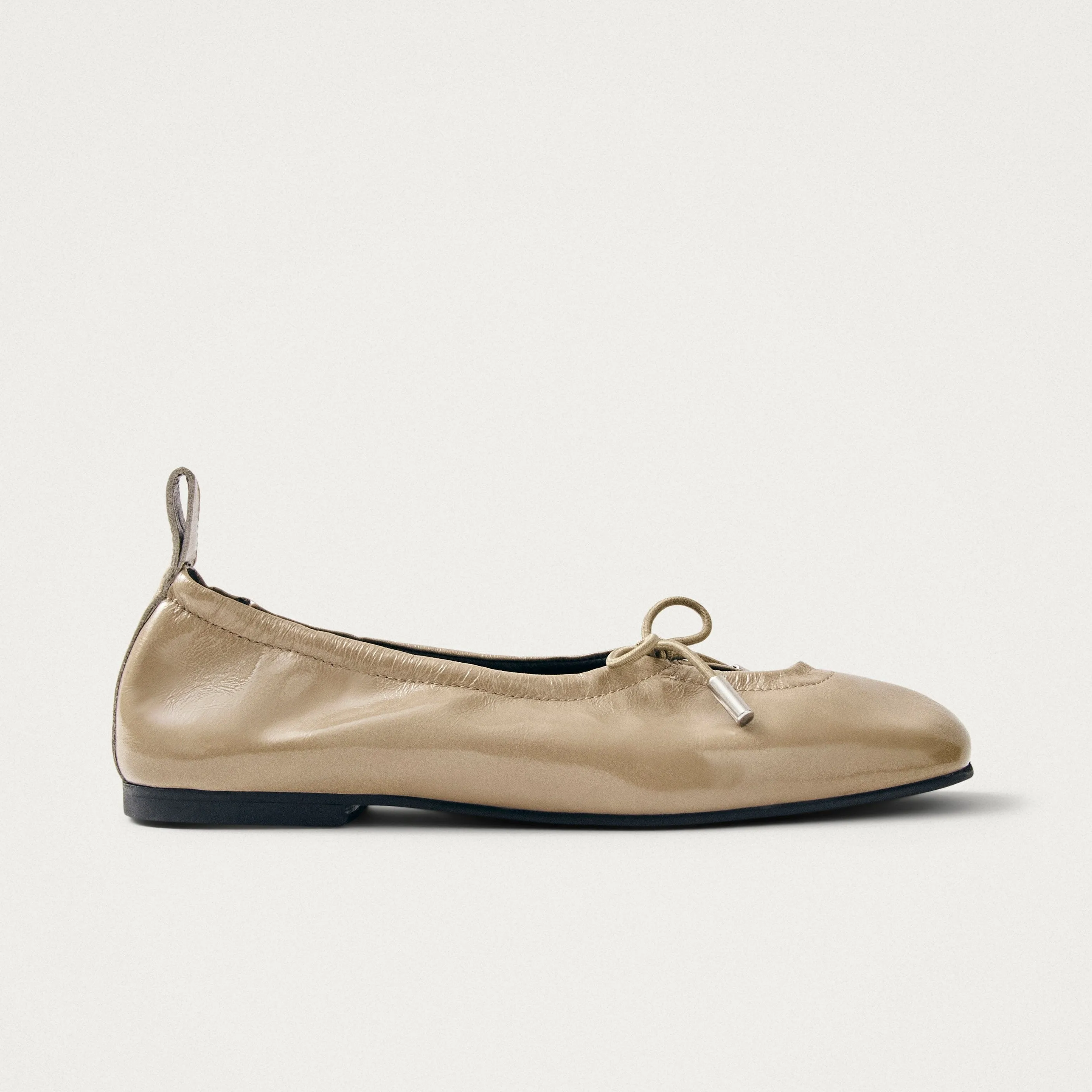 Rosalind Onix Beige Leather Ballet Flats