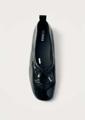 Rosalind Onix Black Leather Ballet Flats