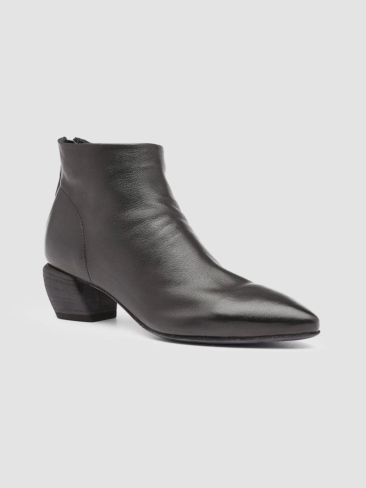 SALLY 001 - Black Leather Booties