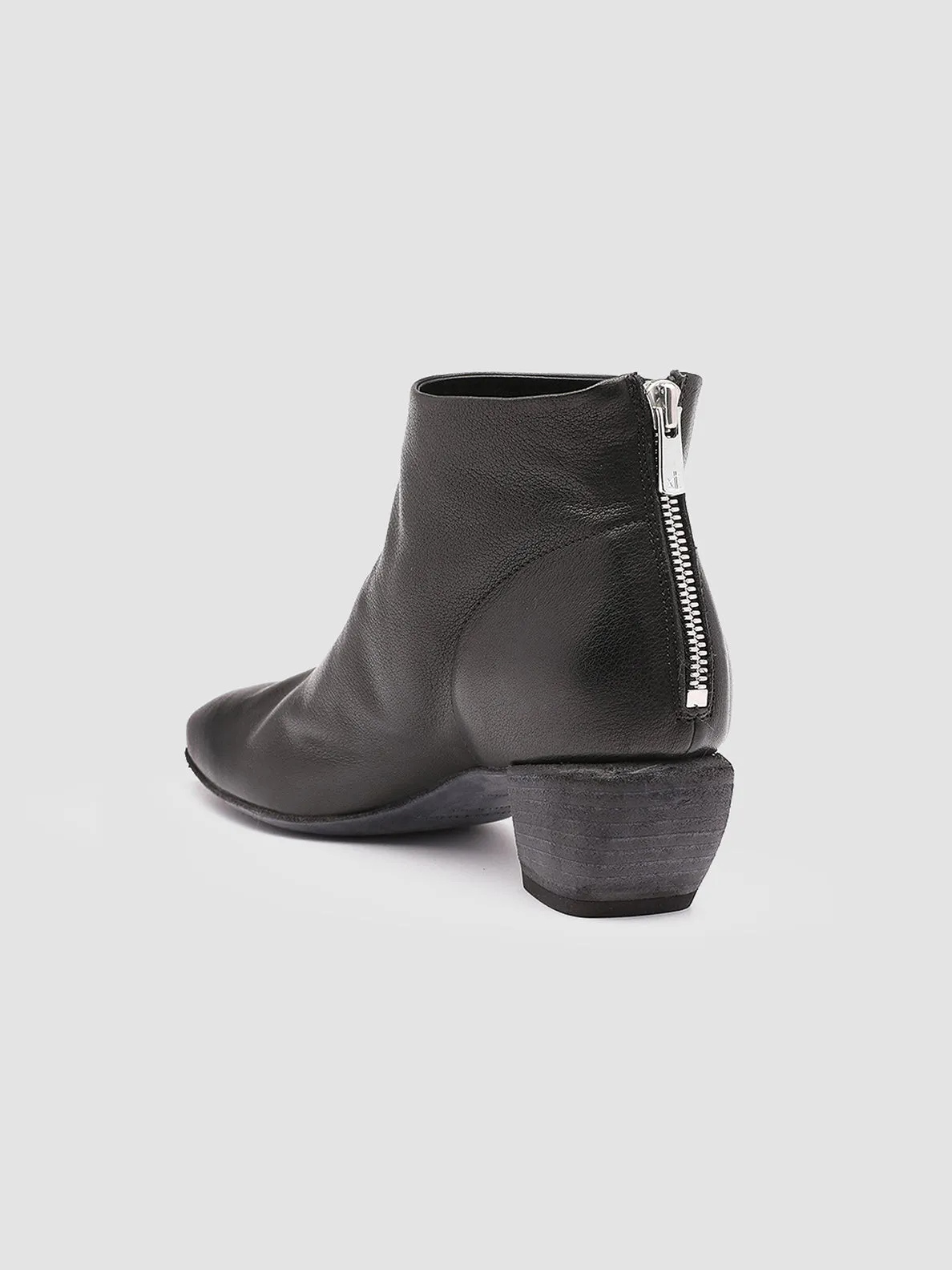 SALLY 001 - Black Leather Booties