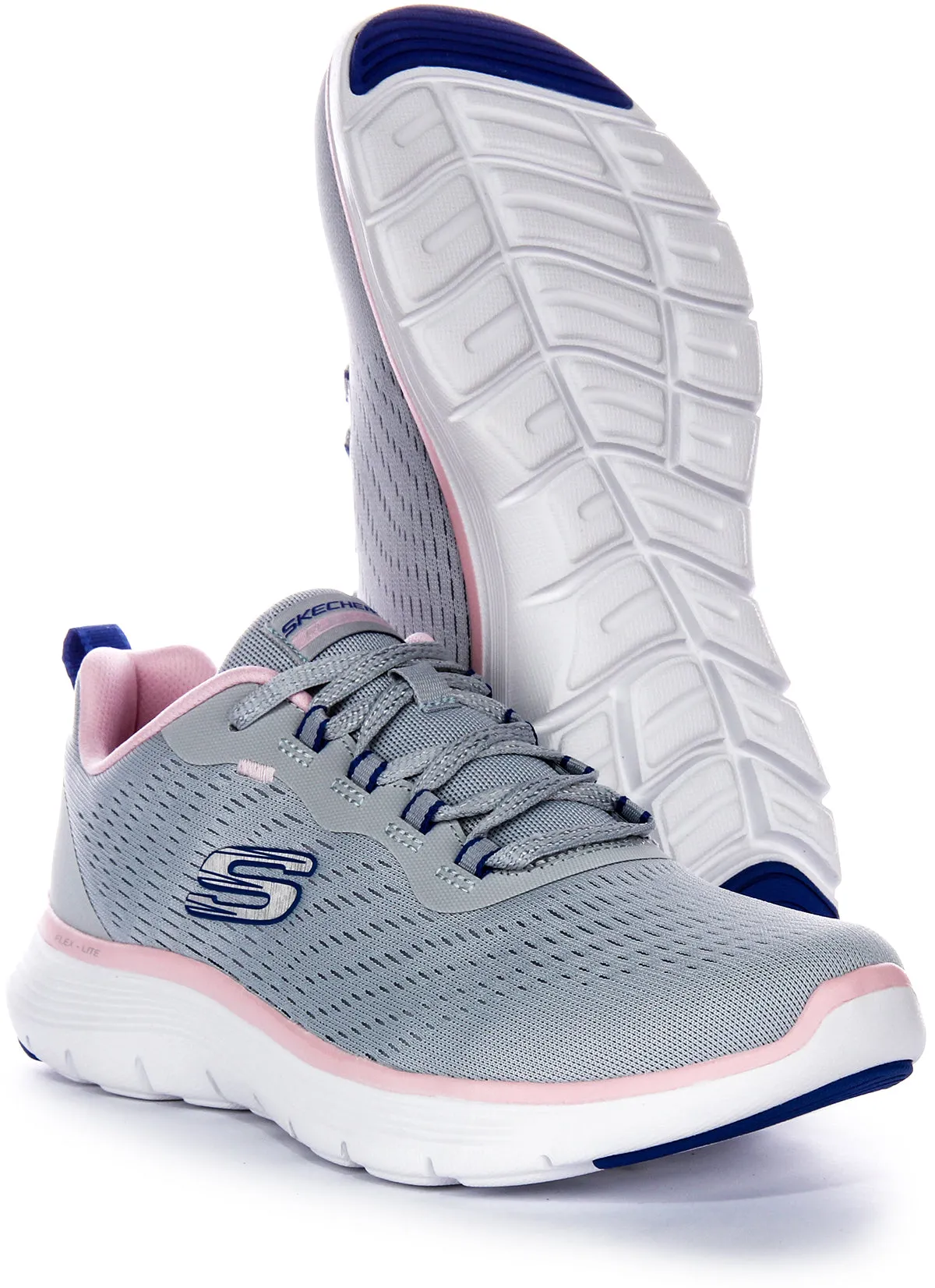 Skechers Flex Appeal 5.0 In Greypink For Women