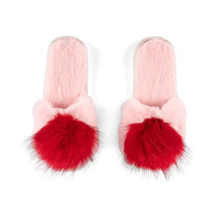 Slippers Amore-Pink w/Red Fluff