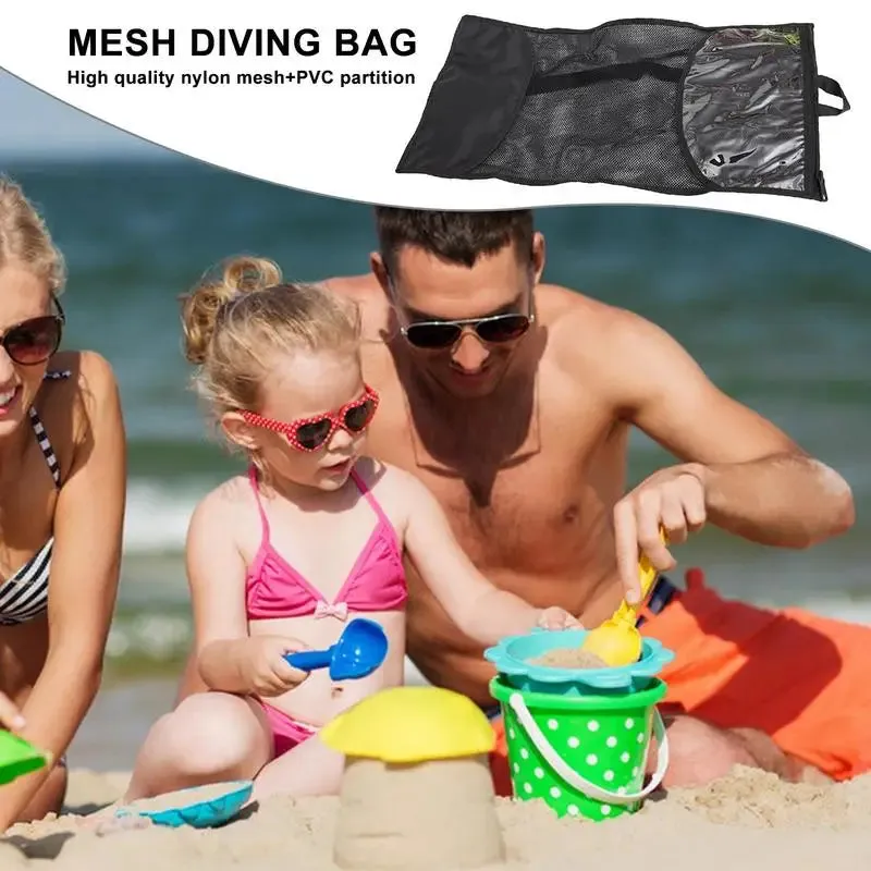 Snorkeling Gear Bag Aquatic Swim Sport Multi Purposes Storage Net Bag 22.83x11.81in Diving Backpack For Beach Sports Snorkel